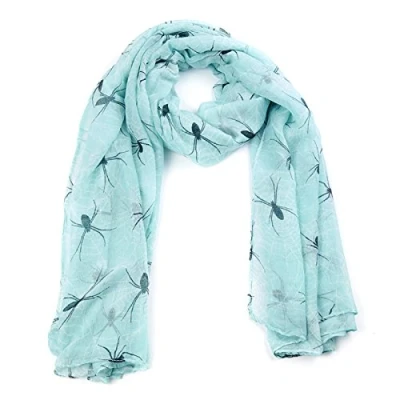 Image of Spider Print Long Scarf The IS A Clever All Over Print. (Mint)