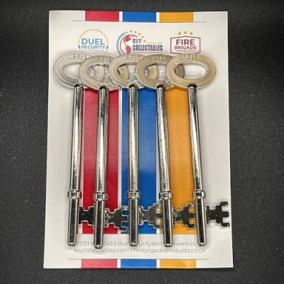 Image of Fire Brigade Products FB1 Genuine Mortice or Rim Key 102mm Long Pack of 5