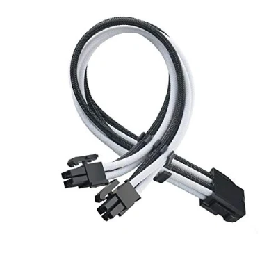 Image of Silverstone SST PP07E EPS8BW Power Supply Extension Cable 30 cm EPS 8 Pin to EPS/ATX 4+4 Black + White