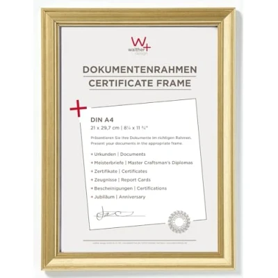 Image of walther Design Picture Frame Gold 21 x 29,7 cm (DIN A4) Lounge JA130G