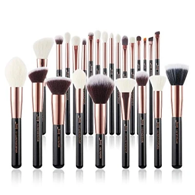 Image of Jessup Brand 25pcs Professional Makeup Brush Set Beauty Cosmetic Foundation Powder Blush Eyeshadow Blending Highlighter Natural Synthetic Hair Brushes (Black/Rose Gold)
