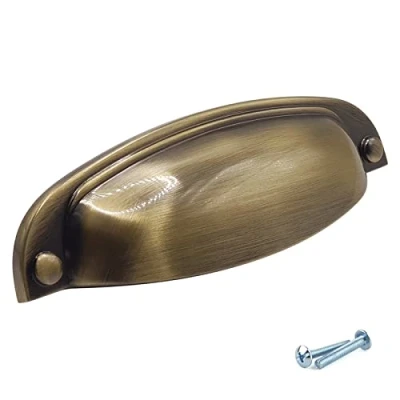 Image of M4TEC Cup Kitchen Cabinet Door Handles Cupboards Drawers Bedroom Furniture Pull Handle Antique Brass. VD8 Series: 96 mm Pack of 10