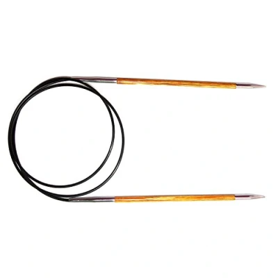 Image of KnitPro Royale: Knitting Pins: Circular: Fixed: 100cm x 3.75mm, Birchwood, brass, Multi Colour, 3.75mm