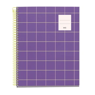 Image of Miquelrius A5 notebook, 5 mm grid, hardcover notebook with 100 micro perforated sheets, 4 colours to organize, Extra Opaque paper 70 g/m², 2 holes for filing