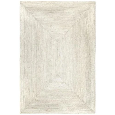 Image of HAMID Jute Carpet Alhambra Color Semi White 100% Natural Fiber Rug (300x200cm)