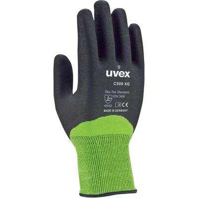 Image of uvex 60600 C500 XG Black/Green Cut Resistant Gloves Size 8