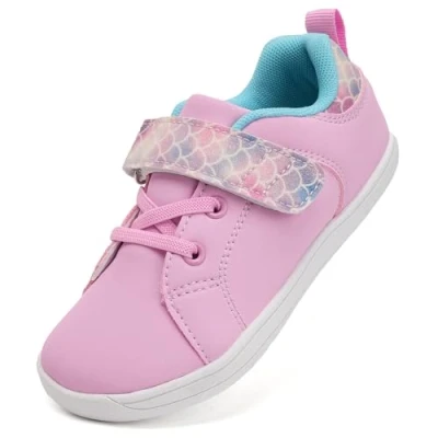 Image of Kids Barefoot Sneaker Wide School Shoes Toddler Trainers Boys Girls Minimalist Running Shoes(Pink, 12UK Child Wide)