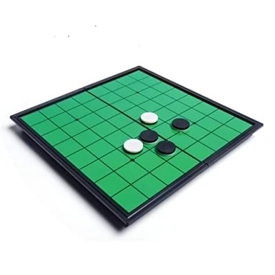 Image of MULAIDI Games Reversi Strategy Board Game 9.84 Inch With Folding Pieces Set For Home Travel Go Othello Chess Foldable