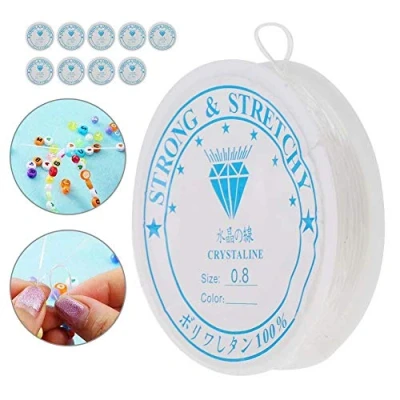 Image of Crystal Elastic Line Transparent Beading String Thread for Jewelry Making (0.8mm * 8m)