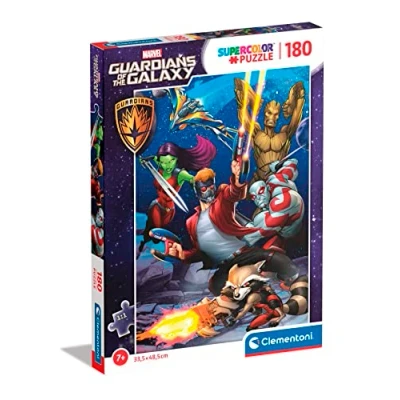 Image of Clementoni 29783 Supercolor Puzzle Marvel Guardians Of The Galaxy 180 Pieces, Jigsaw For Kids Age 7, Cartoon, Made In Italy