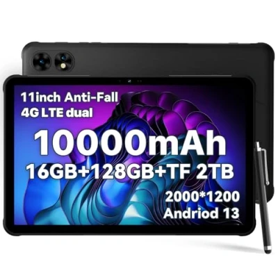 Image of UMIDIGI 2024 Rugged Android 13 Tablets 11 inch Lighter than other,2K Display 16GB+128GB(TF 2TB)Heavy Duty Work Tablet 10000mAh 20W Fast Charge,Active T1 Waterproof Tablet/16MP*2/8Core/Sim*2/BT/GPS/OTG