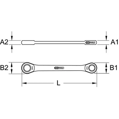 Image of KS Tools 503.4507 GEARplus Double ring ratchet spanner, 17x19mm