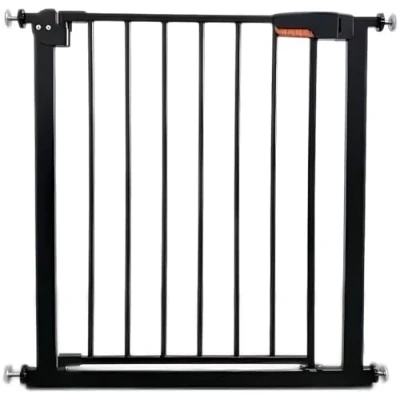 Image of Zanbeel Baby Safety Gate, Pet Dog Barrier, Auto Close Stair Pressure Fit or Self Closing Toddler &amp; Stairs Doorways, Child 75 82cm (Black)