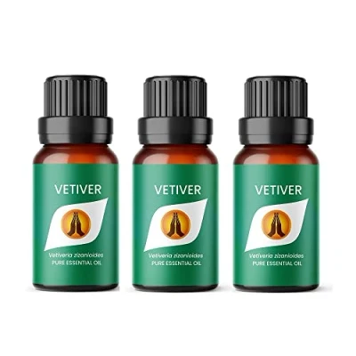 Image of Aroma Energy Vetiver Essential Oil 30ml (3 x 10ml Bottles) 100% Pure &amp; Natural