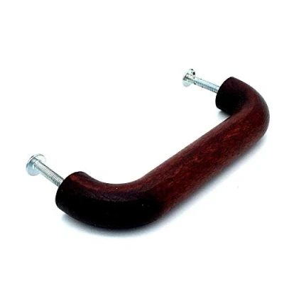 Image of 1 x Deluxe Mahogany 96mm &#039;D&#039; Handle Real Wood Cupboard Pull by Swish.