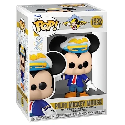 Image of Funko Pop! Disney: Mickey Mouse Pilot (blue Suit) Amazon Exclusive Collectable Vinyl Figure Gift Idea Official Merchandise Toys for Kids &amp; Adults Movies Fans