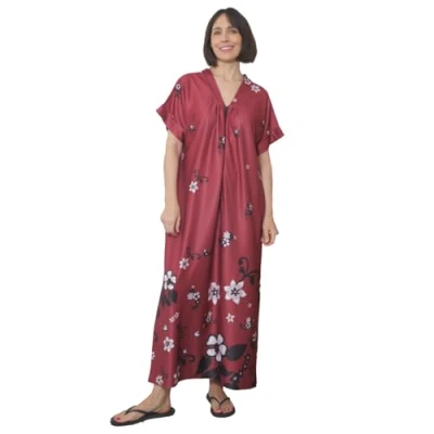Image of easylife lifestyle solutions Zip Front Kaftan M/L(14 16) Burgundy 16