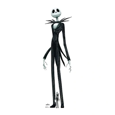 Image of STAR CUTOUTS SC1690 Jack Skellington Kingdom Hearts The Nightmare Before Christmas Lifesize Cardboard Cutout With Free Mini,Large
