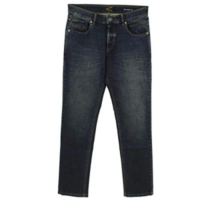 Image of camel active Men&#039;s Relaxed Fit Woodstock Stretch Jeanshose Jeans, Dark Greencast, 32 W/30 L