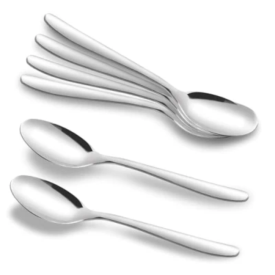 Image of Albert Austin 6 Pieces Teaspoons 15cm Stainless Steel Coffee Spoons with Mirror Polished Finish Dishwasher Safe Small Modern and Elegant Design Round Edge for Home Kitchen &amp; Restaurant