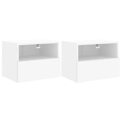 Image of vidaXL TV Wall Cabinets, 2 pcs, White, 40x30x30 cm, Engineered Wood, Ample Storage, Suitable for Living Room or Bedroom