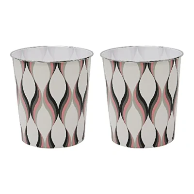 Image of JVL Small Spiral Waste Paper Bin, Set of 2