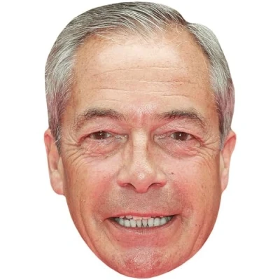 Image of Nigel Farage (Teeth) Celebrity Mask, Flat Card Face, Fancy Dress Mask
