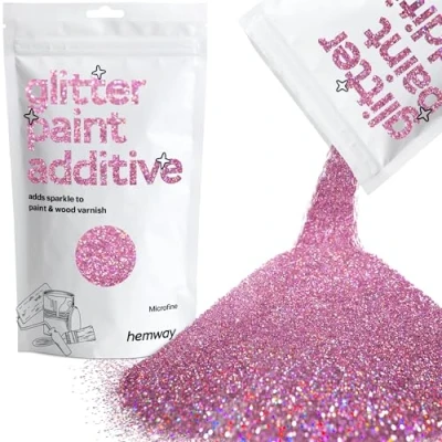 Image of Glitter Paint for Walls Pink Holographic Additive Emulsion Latex Acrylic Sparkles Microfine Interior Painting 100g / 3.5oz