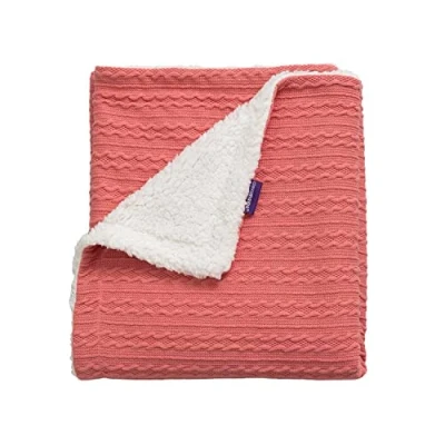 Image of ClevaMama Luxe Sherpa Baby Blanket 75x100cm Pink