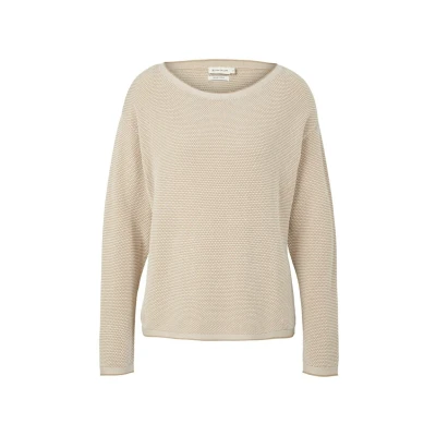 Image of TOM TAILOR Ladies Knitted jumper with structure 1033125, 30438 Beige Bubble Structure, XS