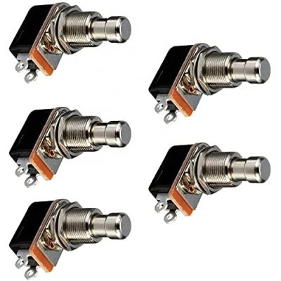 Image of CENPEK 5 Pack Electric Guitar Effects Pedal Box Momentary SPST Button Stomp Foot Switch