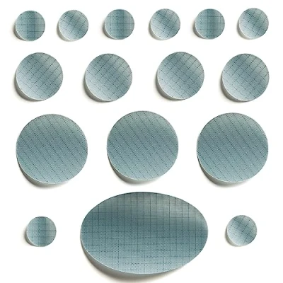 Image of PERFECT PATCH KIT Self Adhesive Down Jacket Repair Patches Waterproof, Tear Resistant, Pre Cut Nylon 16 Piece Set for Coats, Sleeping Bags, Tents, &amp; Outdoor Gear Light Grey