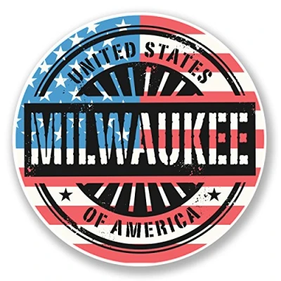 Image of 2 x 10cm Milwaukee USA Vinyl Sticker Travel Luggage Tag Laptop Car #6744 (10cm 10cm)