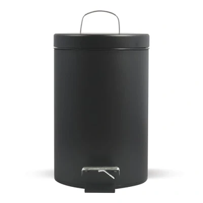 Image of MSV Stainless Steel Pedal Bin, Black, 3 Litre