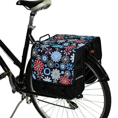 Image of BikyBag Classic CL Bicycle Double Panniers,Bike Bag, Fashion, Cycle, Bike, Women&#039;s Men&#039;s (Daisy Flowers)