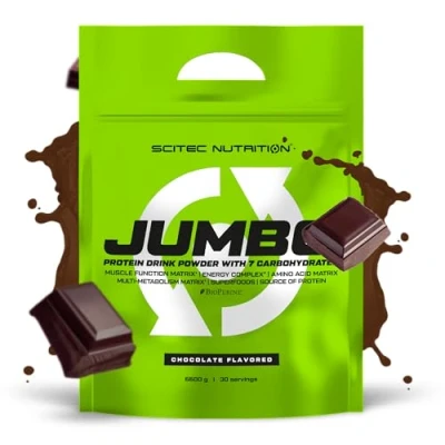 Image of Scitec Nutrition Jumbo High Calorie Weight Gainer with Multi Component Protein Amino Acid Matrix Metabolic Superfood Blend, 6,6 kg, Chocolate