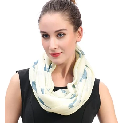 Image of Lina &amp; Lily Dachshund Dog Print Lightweight Snood Scarf (Cream)