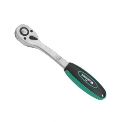 Image of Lever Type Reversible Ratchet 3/8 inch with 72 Teeth from WIESEMANN 1893 fine Tooth Made Chrome Plated CV Steel 80829