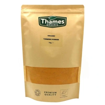 Image of Organic Turmeric Powder 100% Pure &amp; Natural, No Additives, Preservatives, Raw, Vegan, GMO Free, Certified Versatile Spice for Cooking, Baking Thames 1kg