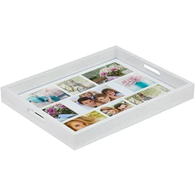 Image of Zep Tray with 8 Photos White, Wood Medium Density Fiberboard