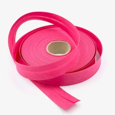 Image of Craft Cult 25mm Wide Plain Bias Binding Tape 25 Metre Roll (114 Cerise Pink)