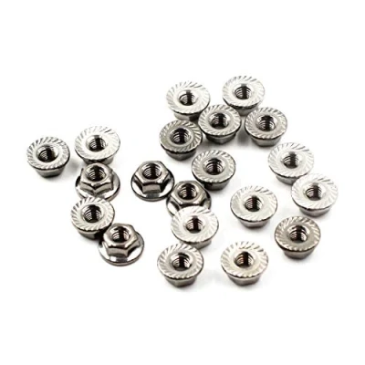 Image of 304 Stainless Steel Metric M12 Flange Nuts 12mm Hex Nut 20 Pack