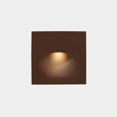 Image of Bat Outdoor LED Recessed Wall Light Square Brown IP65 2.2W 2700K