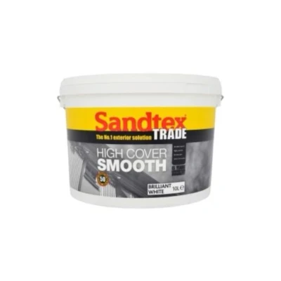 Image of Sandtex Trade High Cover Smooth Brilliant White 10 Litres 5025730