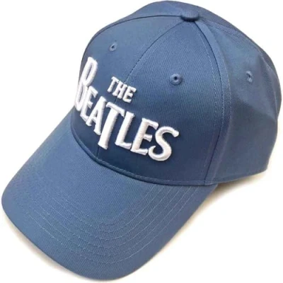 Image of The Beatles Baseball Cap Classic Drop T Band Logo Official Denim Blue One Size