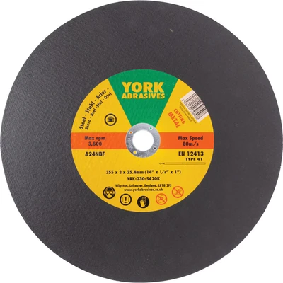 Image of York 355X3X25.4MM A24RBF Flat Cutting Disc T41