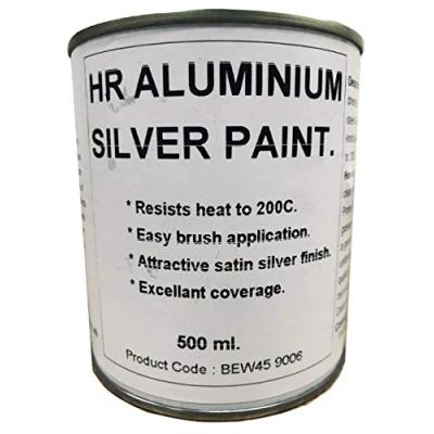 Image of 1 x 500ml Silver Aluminium Heat Resistant Paint High Temperature 200C