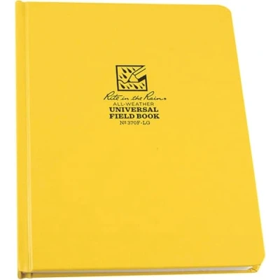 Image of Rite in the Rain Weatherproof Hard Cover Notebook, 6.75&quot; x 8.75&quot;, Yellow Cover, Universal Pattern (No. 370F LG)