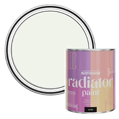 Image of Rust Oleum White Heat Resistant Radiator Paint in Gloss Finish Steamed Milk 750ml