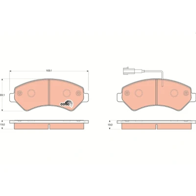 Image of 1611839280, 1673603680, 1673603780, 425374, 425375 Brake pad set TRW COTEC GDB1703 PEUGEOT: Boxer Van, Platform / Chassis, CITROËN: Relay II Van